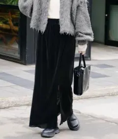 Kastane チュールベロアスカート　ブラック