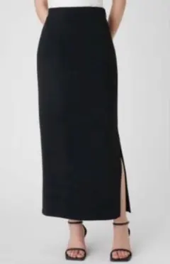 Mila Owen ミラオーウェン ブラック 両サイドスリットストレートスカート