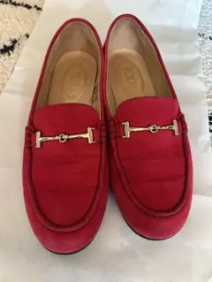 TOD'S スエード ローファー レッド 36.5 - メルカリ