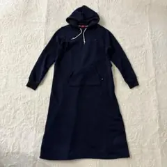 ◆ポロ　フード付き　スウェットワンピース マタニティ　授乳服　刺繍　裏毛　綿