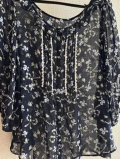 PEYTON 花柄 ネイビー チュニック