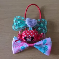 ​【TDR限定】アリエル＆ミニーマウス リボンヘアゴム 3点セット