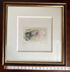 マルク•シャガール Marc Chagall 青い馬とカップル 版画 リトグラフ