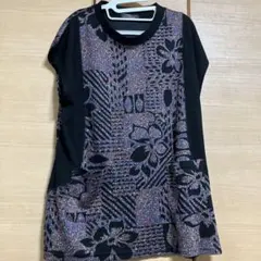 glossheart 花柄ストライプ ノースリーブチュニック