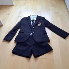 ネイビー スーツ ジャケットとショートパンツ セット