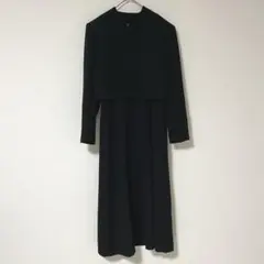 ユキトリイ ワンピース ブラックフォーマル 礼服 アンサンブル風 前 