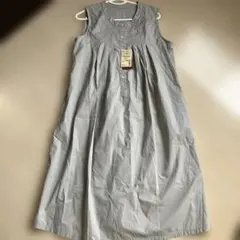 無印良品 マタニティ インド綿平織 授乳ノースリーブワンピースMLライトグレー