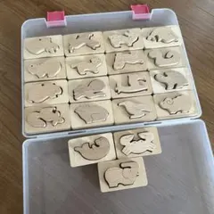 木製動物パズル 19種類 知育玩具
