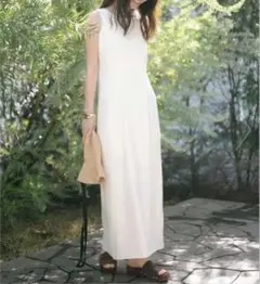 ur's 新品 ロング ノースリーブワンピース ホワイト Lのサムネイル