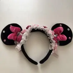 ディズニー　カチューシャ　ミニー　キラキラ　リボン　フリル　プリンセス　バラ