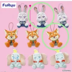 ディズニー　むにゃすや　マスコット ズートピア　ジュディ　ニック　ラウンドワン