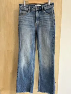 ZARAハイウエストクロップドミニフレアデニム34