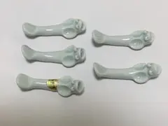 新品未使用　高級有田焼　陶彩　箸置揃青地　ムツゴロウ　5個セット