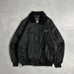 80s 企業系 ma-1 ドリズラージャケット 襟コーデュロイ 古着 短丈 刺繍