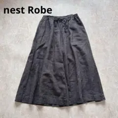 ネストローブ リネン100% キュロット ワイドパンツ グレー 麻のサムネイル