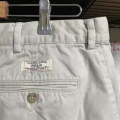 90sー00sポロチノポロバイラルフローレンベージュ 2タックチノパンW38