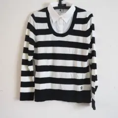 ポールスチュアート 長袖シャツ 重ね着風 ボーダー LLサイズ