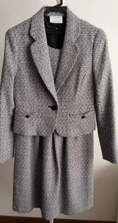 【入学．卒業式】グレー系スカートスーツセット　9号