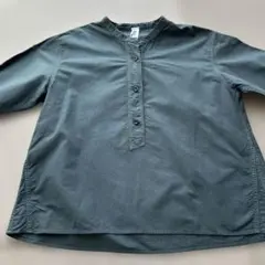 MHL . コットン　コットン長袖プルオーバーシャツ　ブルーグリーン