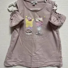 any FAM 薄紫 フリル袖 Tシャツ 120