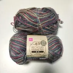 DAISO 毛糸 RPG2 オリーブ Green mix リサイクル毛糸