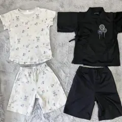 男の子　パジャマ　部屋着　甚平　上下セット　まとめ　半袖　お祭り　花火