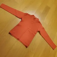 長袖カットソー オレンジ ハイネック
