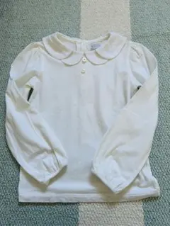 Tartine et Chocolat ホワイト 襟付き長袖シャツ　120