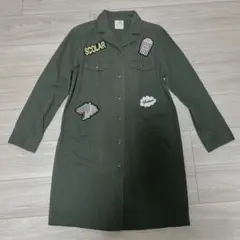 ミリタリーロングコート カーキ