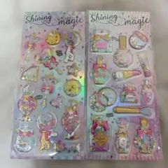 【新品】キラキラ シャカシャカシール グリッター 3Dシール　2枚セット