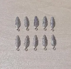 ハンドメイド チャーム パーツ 羽 シルバー 10点セット