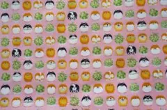 柴犬　プリント　３０×１５０ｃｍ　綿生地　日本製　かわいい　ピンク　黒柴　赤柴
