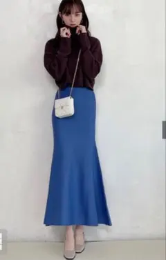 GRL マーメイドニットスカート kz41 ブルー Ｓ