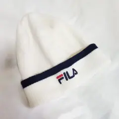【美品】FILA/ホワイト/ニット帽