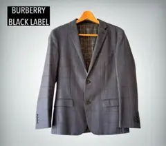 【BURBERRY】ブラックレーベル　テーラードジャケット　チェック　Mグレー系