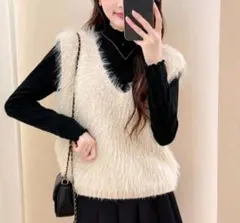 【tonlion】Vネックプルオーバーベスト　Мsize