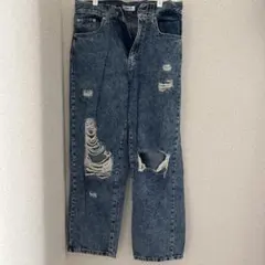 WEGO ダメージブルーデニム M