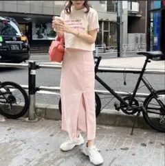 ワンアフターアナザーナイスクラップ しぼしぼスリットスカート タイト