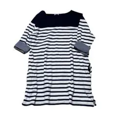 シネマクラブ チュニック XL ネイビー ボーダーゆったり春夏体型カバーのサムネイル