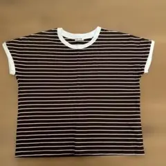 FORK & SPOON ボーダーTシャツ 半袖 ブラウンのサムネイル