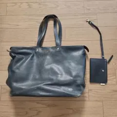 PORTER ネイビー レザー トートバッグ
