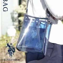 【極美品】U.S.POLO ASSN. クリアショルダーバッグ ブラック 黒のサムネイル