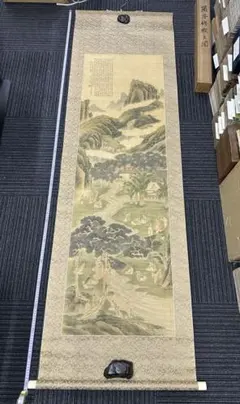 掛軸 歌川春光 竹林七賢図 落款あり 年中掛け 古美術 骨董品 浮世絵