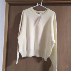 MONO-MART クリーム色 長袖ニットセーター