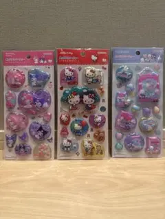 ポップデコパーティーわたあめカプセルシール　キティ　マイメロクロミ　ハピダンブイ