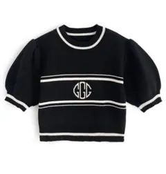 GRL パフスリーブモノグラムニットトップス ru1064