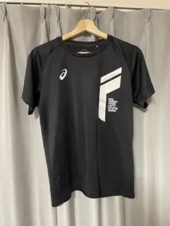 ASICS ブラック Tシャツ スポーツ用