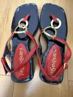 Yves Saint Laurent サンダル レッド ブラックのサムネイル