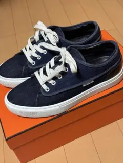 エルメス エンヴィ スニーカー 40.5 デニム キャンバス メンズ