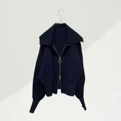 【ロペ】蛙ニットジップカーディガン サイズ38 SDGs【古着】のサムネイル